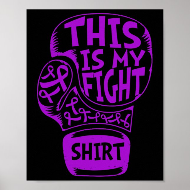 Affiche C'Est Mon Gant De Ruban Violet De Fibromyalgie De  (Devant)