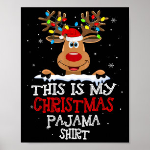 Affiche C'Est Mon Jeu De Noël Amusant Reindee De Noël