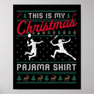 Affiche C'Est Mon Jeu De Noël Badminton Laid