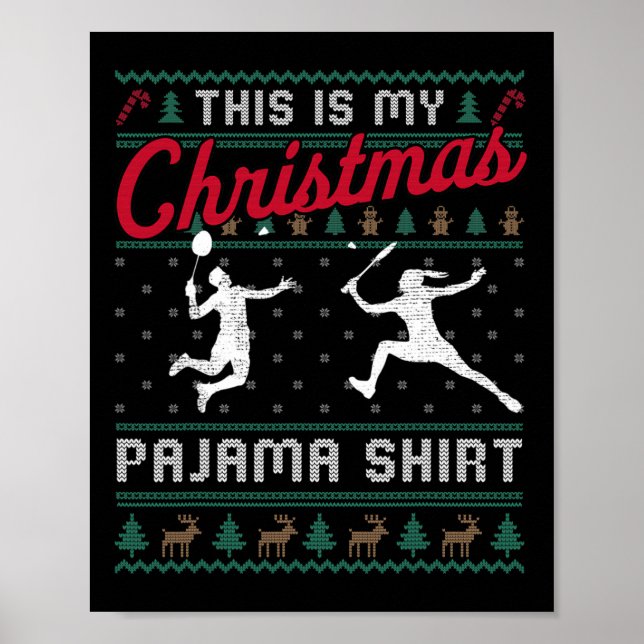 Affiche C'Est Mon Jeu De Noël Badminton Laid (Devant)
