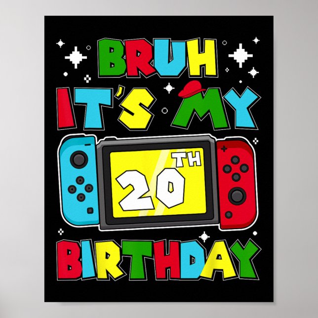 Affiche C'est mon jeu vidéo d'anniversaire de 20 ans 20 an (Devant)