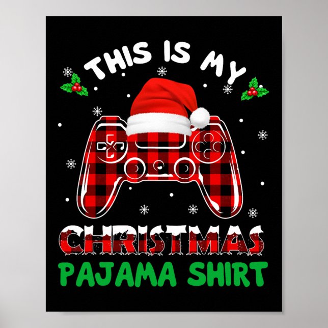 Affiche C'Est Mon Jeu Vidéo De Jeu De Chemise De Noël (Devant)