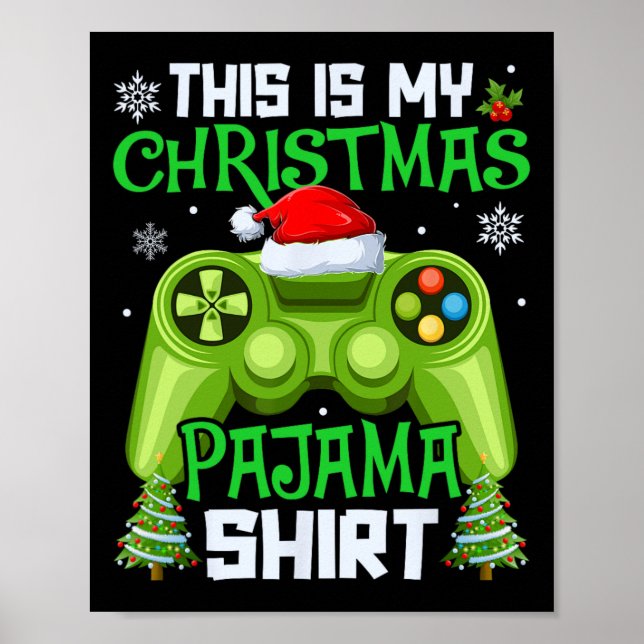 Affiche C'Est Mon Jeu Vidéo De Pajama De Noël Gamer Men B (Devant)