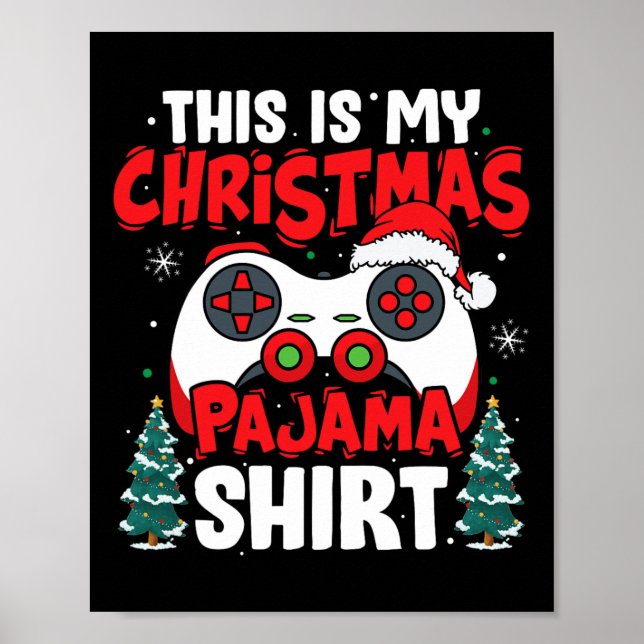 Affiche C'Est Mon Jeu Vidéo Pajama De Noël Gamer Boys (Devant)