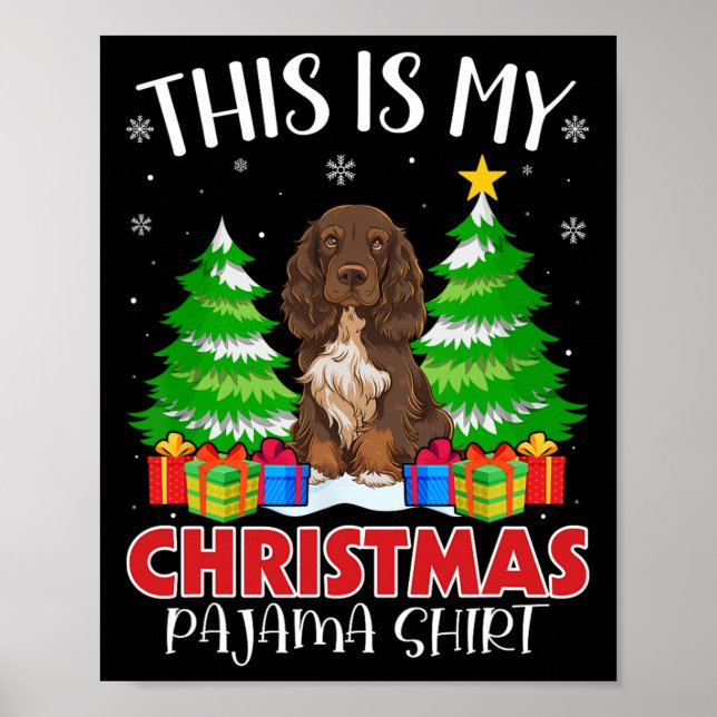 Affiche C'Est Mon Jour De Noël Pajama Field Spaniel Dog Xm (Devant)