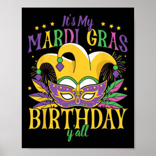 Affiche C'est mon Mardi Gras Anniversaire Yall