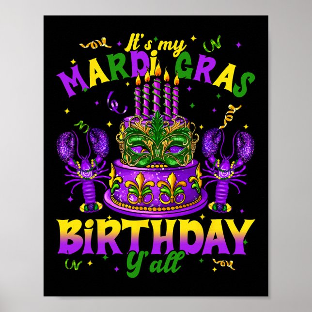 Affiche C'Est Mon Mardi Gras Anniversaire Yall Mardi Gras  (Devant)