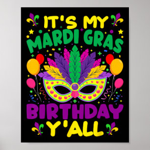 Affiche C'Est Mon Mardi Gras Anniversaire Yall Mardi Gras 