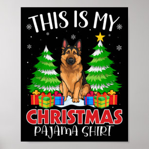 Affiche C'Est Mon Pajama Allemand Berger Chien De Noël Xm