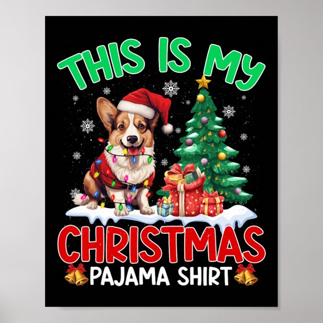 Affiche C'Est Mon Pajama Corgi Amoureux des chiens Noël P (Devant)