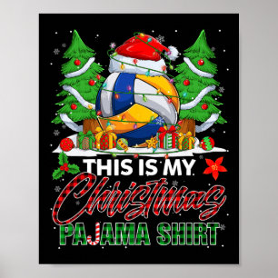 Affiche C'Est Mon Pajama De Noël Volleyball Ball Xmas P