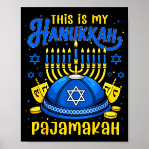 Affiche C'est mon Pajamakah de Hanukkah pour le Noël juif