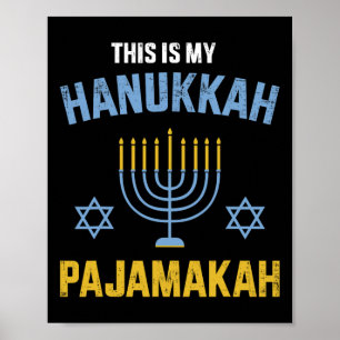 Affiche C'est mon Pajamakah de Hanukkah pour le Noël juif