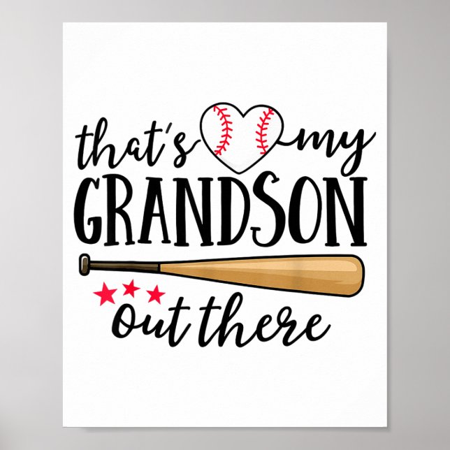 Affiche C'est mon petit-fils là-bas Baseball Grand-mère Sq (Devant)