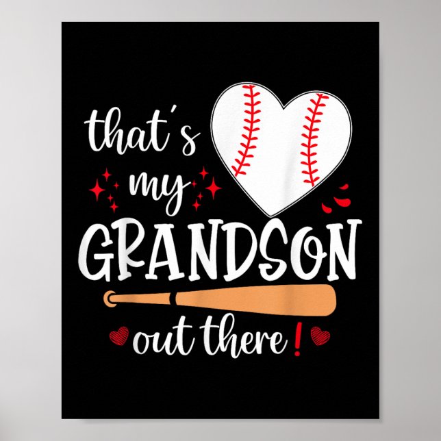 Affiche C'Est Mon Petit-Fils Là-Bas De Baseball Grand-Mère (Devant)