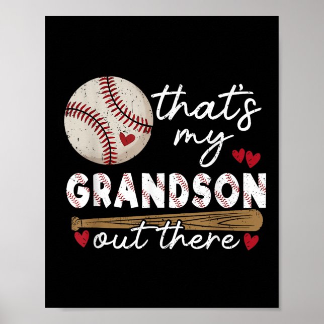 Affiche C'Est Mon Petit-Fils Là-Bas De Baseball Grand-Mère (Devant)