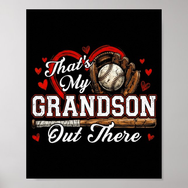 Affiche C'est mon petit-fils là-bas femmes baseball grand- (Devant)