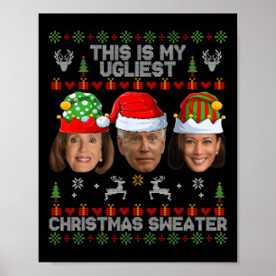 Affiche C'Est Mon Plus Mauvais Chandail De Noël Drôle Joe 