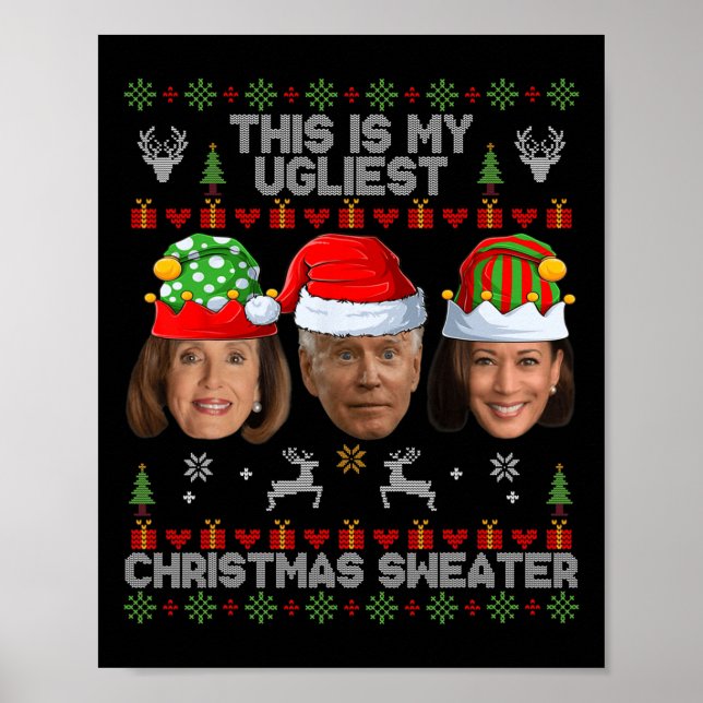 Affiche C'Est Mon Plus Mauvais Chandail De Noël Drôle Joe  (Devant)