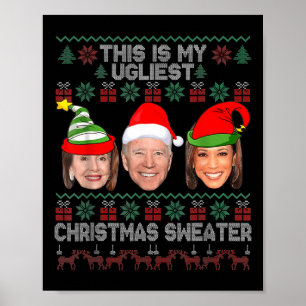 Affiche C'Est Mon Plus Mauvais Noël Anti-Biden Fun Noël