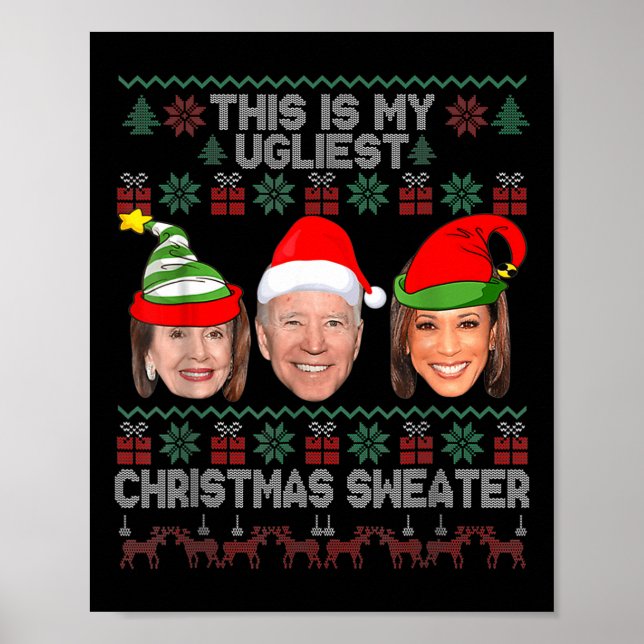 Affiche C'Est Mon Plus Mauvais Noël Anti-Biden Fun Noël (Devant)