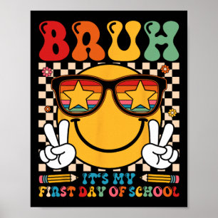 Affiche C'est mon premier jour d'école visage souriant ret