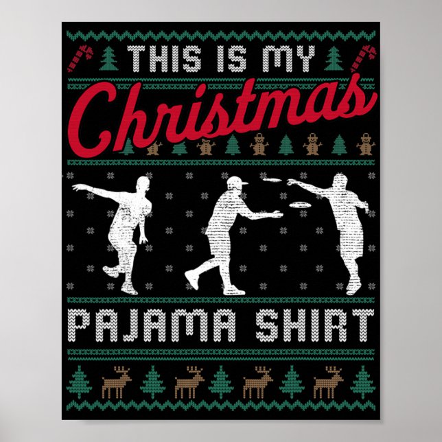 Affiche C'est mon pull de Noël moche pour le disc golf en  (Devant)