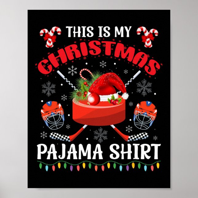 Affiche C'est mon pyjama de hockey sur glace de Noël pour  (Devant)