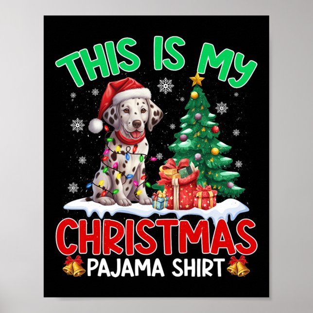 Affiche C'Est Mon Pyjama De Noël Amoureux de les chiens Da (Devant)