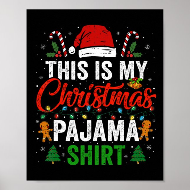 Affiche C'est mon pyjama de Noël amusant Xmas Pjs Hommes F (Devant)