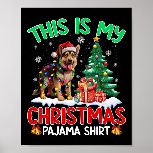Affiche C'Est Mon Pyjama De Noël Chien De Berger Allemand  (Devant)