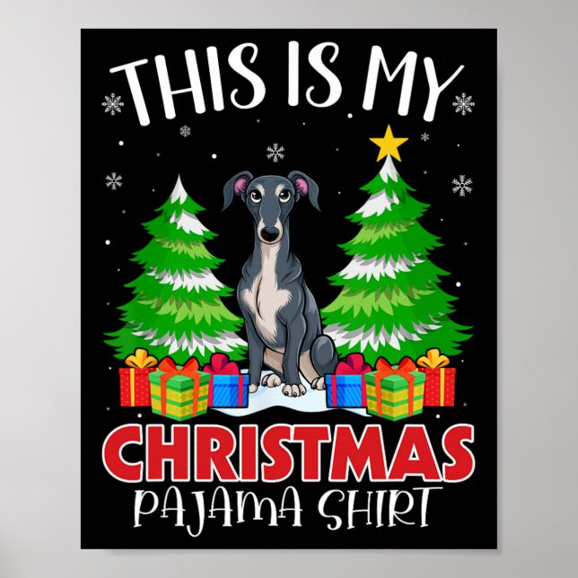 Affiche C'Est Mon Pyjama De Noël Chien Grise Italien (Devant)