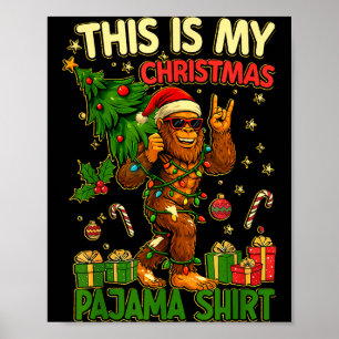 Affiche C'est Mon Pyjama De Noël Drôle Gros Pied Xmas Tr
