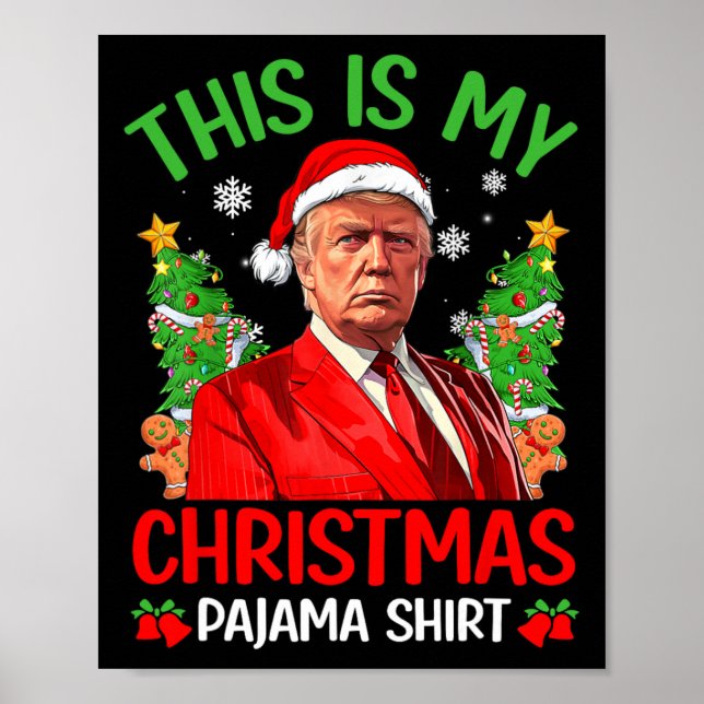 Affiche C'Est Mon Pyjama De Noël Drôle Trump Xmas Pjs M (Devant)