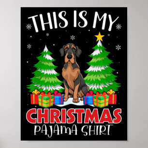 Affiche C'Est Mon Pyjama De Noël Grand Chien Danse Xmas Pj