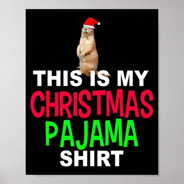 Affiche C'est mon pyjama de Noël Groundhog Christmas Te (Devant)