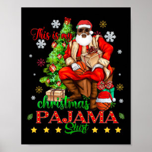 Affiche C'est mon pyjama de Noël noir afro-américain