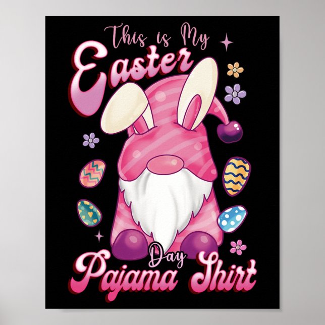 Affiche C'Est Mon Pyjama De Pâques Jour De Pâques Bunny Pâ (Devant)