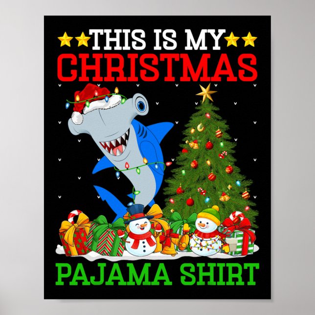 Affiche C'Est Mon Pyjamas De Noël Hammerhead Shark Chri (Devant)