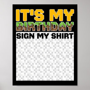 Affiche C'est mon signe d'anniversaire Ma chemise Pixel Ga