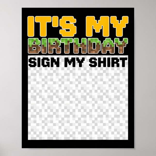 Affiche C'est mon signe d'anniversaire Ma chemise Pixel Ga (Devant)