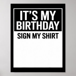 Affiche C'est mon signe d'anniversaire sur mon t-shirt drô