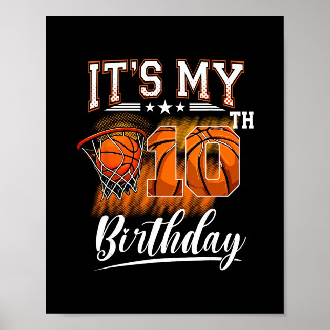 Affiche C'est mon thème d'anniversaire de 10 ans Sketll 10 (Devant)