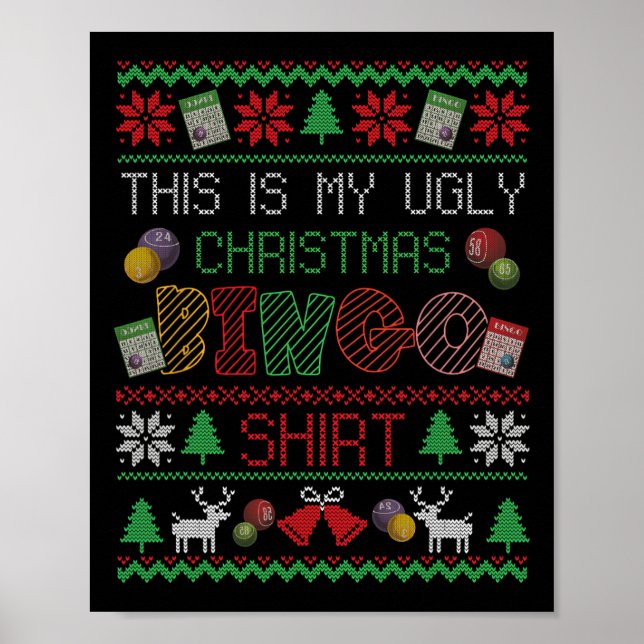 Affiche C'Est Mon Vilain Jeu De Bingo De Noël Jeu De Noël (Devant)