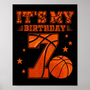 Affiche C'est My 7th Birthday Boy Girl 7 Year Old Bysketby