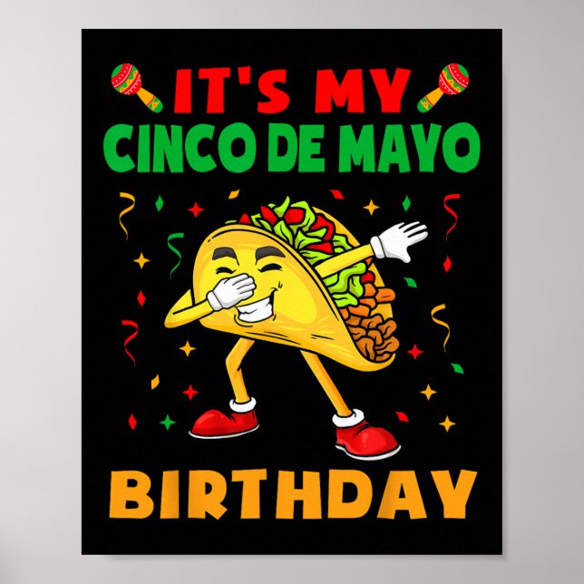 Affiche C'est My Cinco De Mayo Anniversaire Funny Taco Par (Devant)