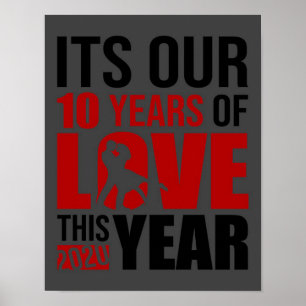 Affiche C'Est Notre 10 Ans - Drôle Chocolat Lover Cadeau