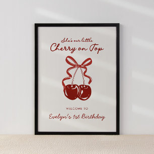 Affiche C'est notre petite cerise sur le gâteau pour les 1