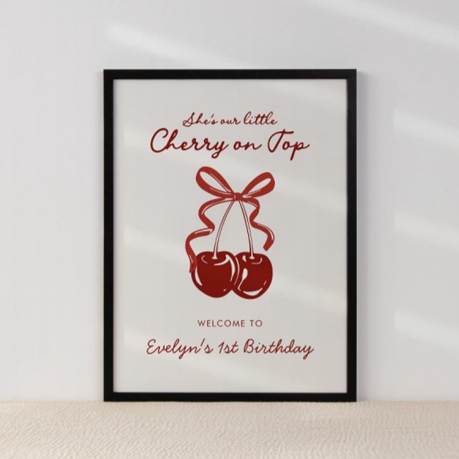 Affiche C'est notre petite cerise sur le gâteau pour les 1 (Créateur téléchargé)