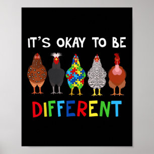 Affiche C'Est Ok D'Être Différent Mignonne Puzzle Autisme